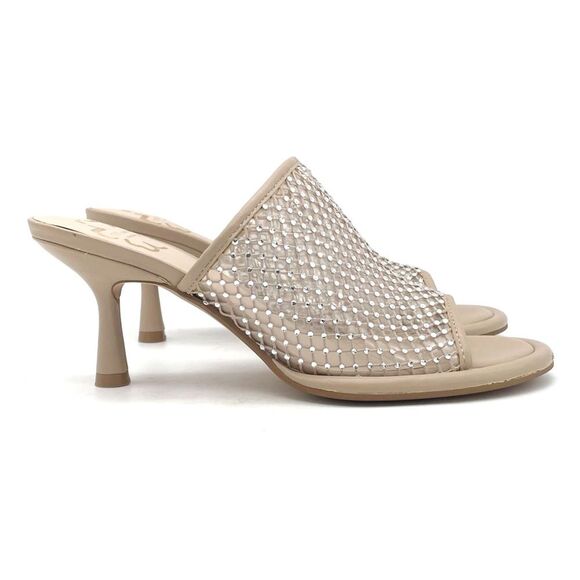Ted Baker Celya Crystal Mesh Heeled Mules Sandals Nude Tan Size EU 39 US 8.5 - Picture 3 of 16